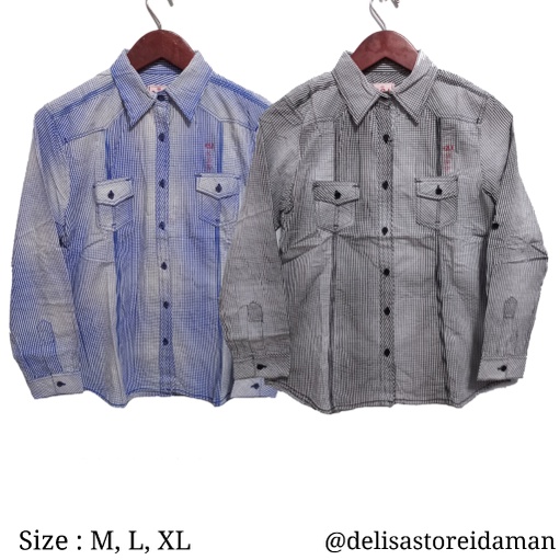 Kemeja Wanita/ Atasan Wanita/ Kemeja Wanita jsa motif kotak-kotak bahan katun