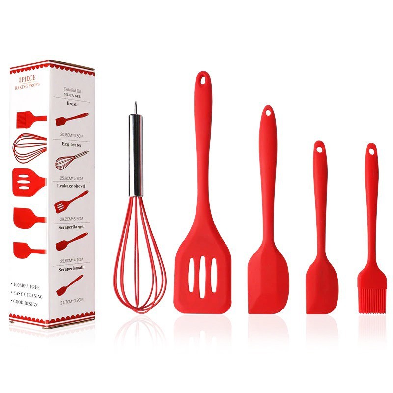 Alat Baking 5 in 1 Silikon / 5 in 1 Spatula Silicone Baking Cooking Alat Masak