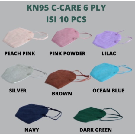 Kn95 C-Care 6 Ply Warna Warni Isi 10 Pcs Murah