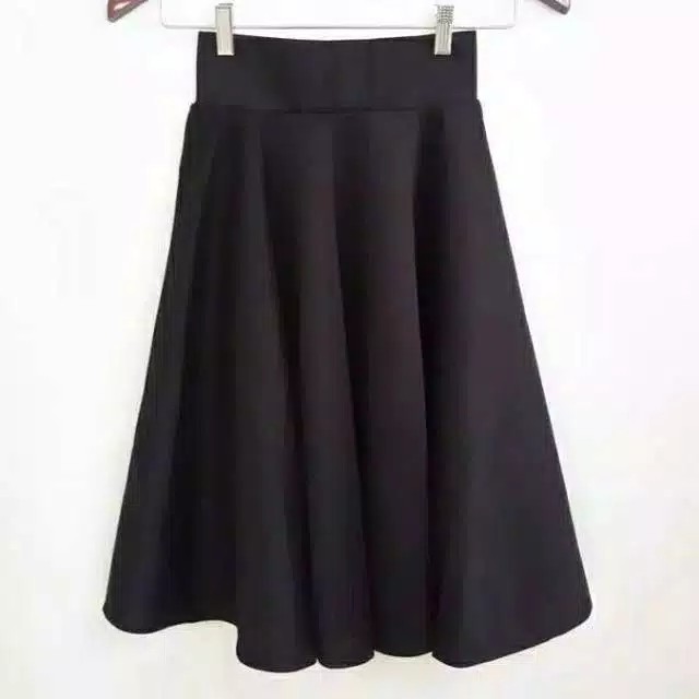 Rok midi flare skirt scuba /Rok mini/Rok payung lebar pendek mayung