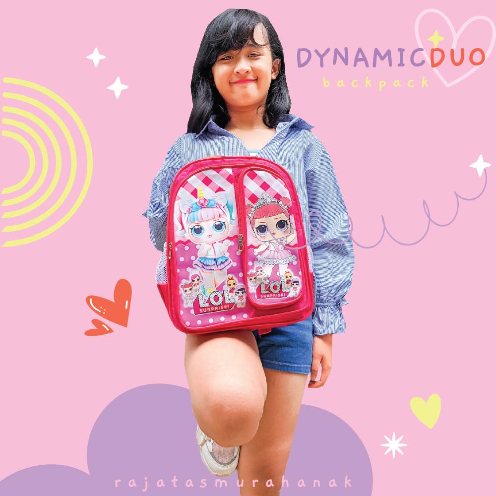 Tas Ransel Anak Perempuan Karakter - Dynamic Two.RTM - PINK + BOTOL