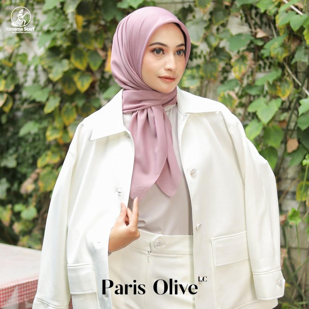 PAKET HEMAT ISI 3PCS PARIS OLIVE SYAR'I, UMAMA ORIGINAL, HIJAB SEGI EMPAT JUMBO UKURAN 130X130, ADA LOGO UMAMA NYA