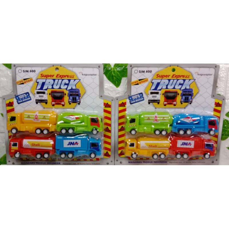 Mainan mobil truck set super express truck 4 pcs