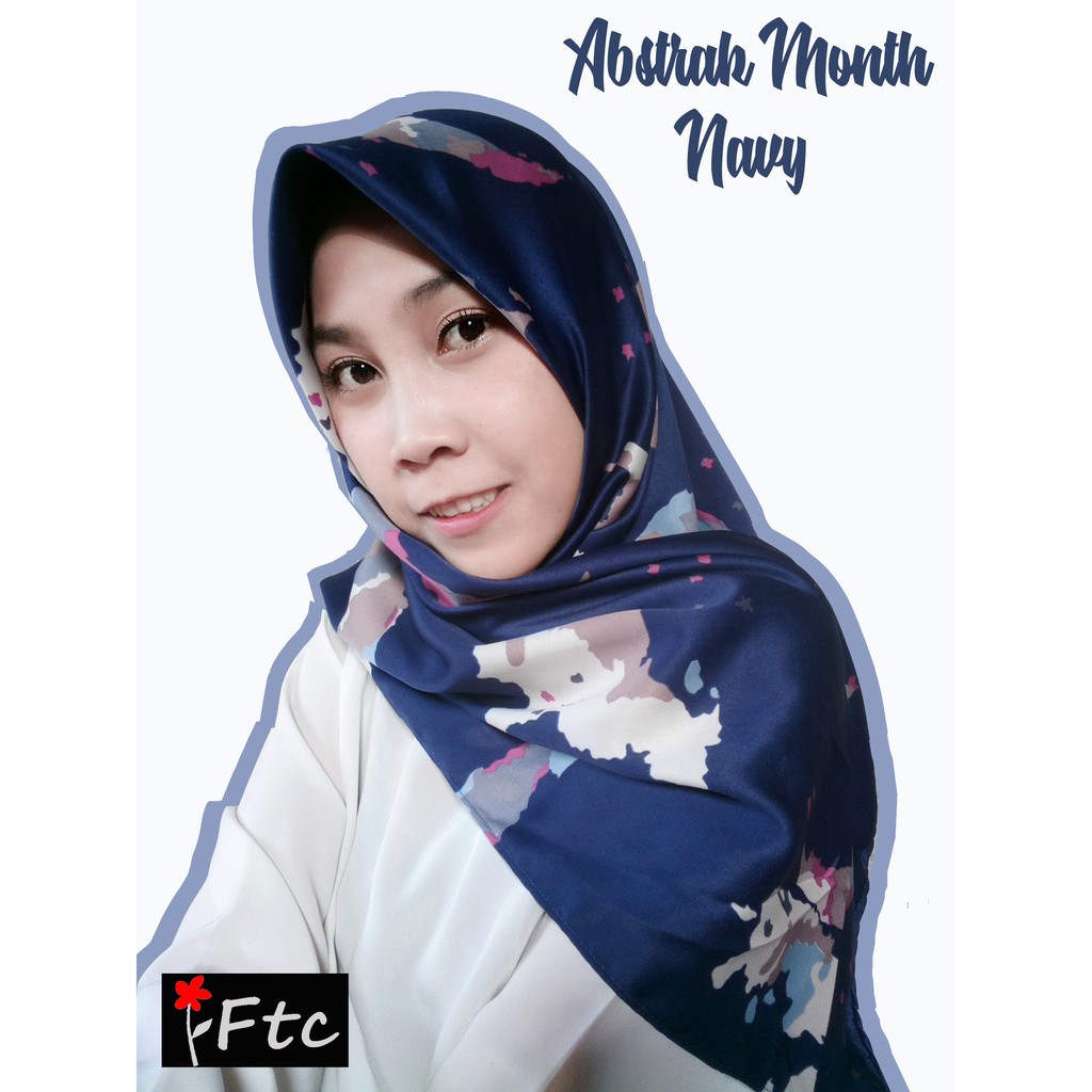 Hijab maxmara murah motif abstrak navy