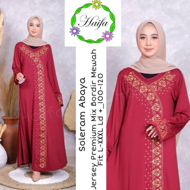 Tamam Maxy Gamis Arabian Super Mewah Dres Muslim Jumbo xxxl Ld 130cm Gamis Jersey Motif Bordir Timbul Arabian Soleram Abaya Gamis Lebaran Remaja Muslimah Terbaru Seragaman Pengajian Murah Dress Wanita Muslimah Syar'i Gamis Polos Tebal Premium Warna Hitam