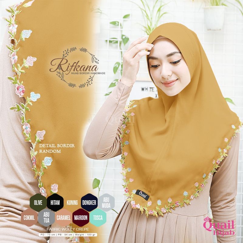 Hijab Bordir Quail model RIFKANA