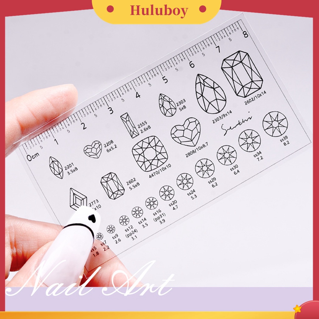 Huluboy Huluboy♡ Penggaris Kuku Palsu Bahan PVC Anti Air Untuk Nail Art