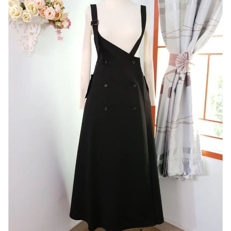 korean long black dress