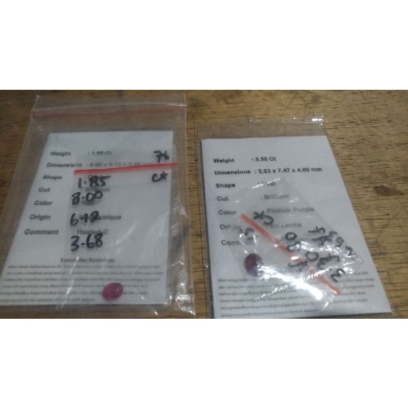 (cod)Batu natural ruby + sertifikat