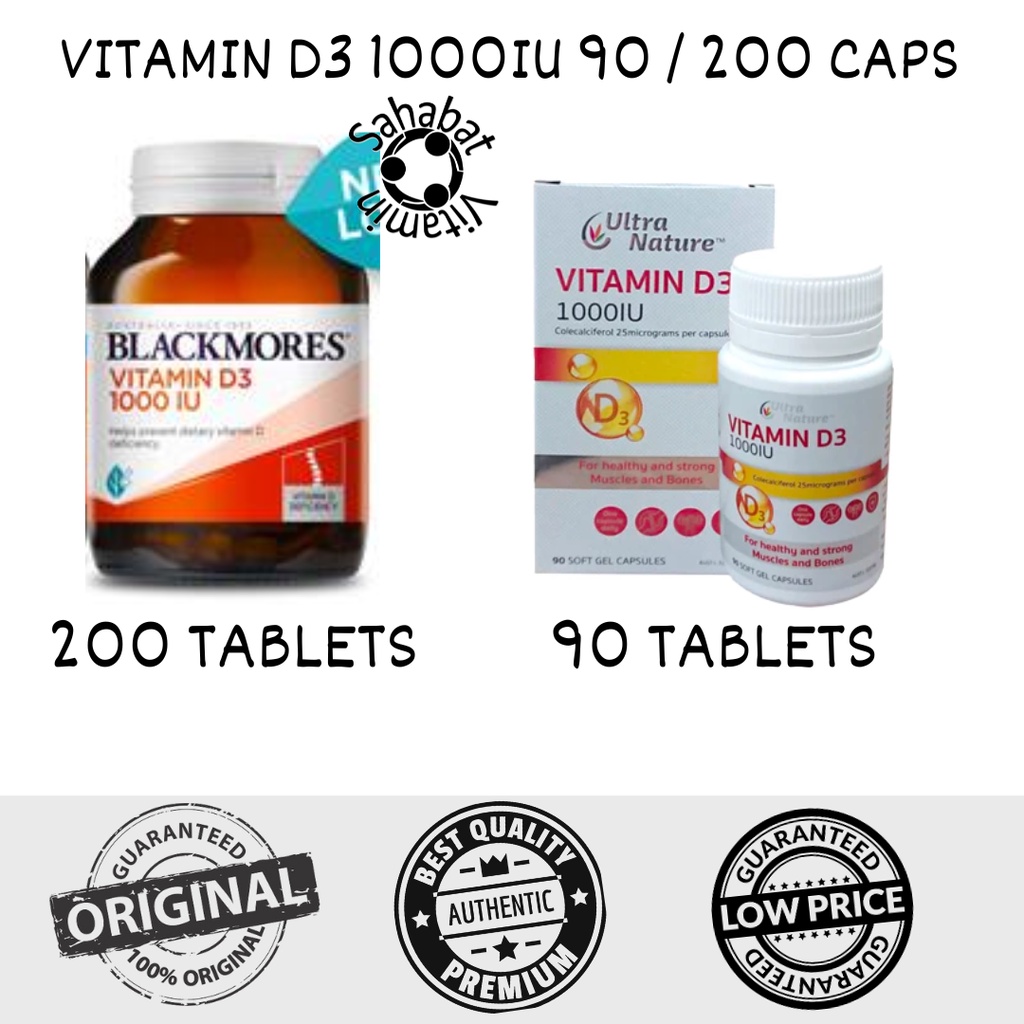 blackmores vitamin d3 1000iu 200 tabs   ultra nature d3 1000iu 90 caps   produk asli