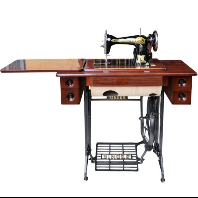 mesin jahit butterfly second meja kayu