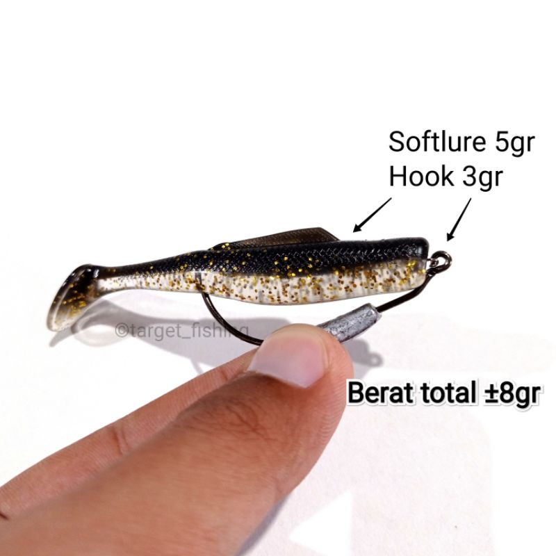 Soft Lure ZMAN 8cm Replika Plus Kail Wormhook Siap Pakai - Umpan Casting Gabus Haruan Kerandang Softlure