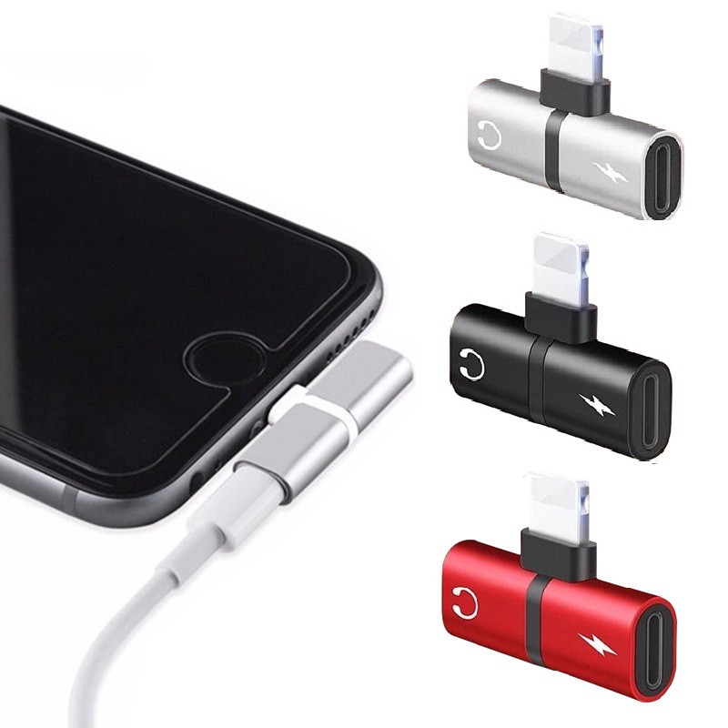 iPhone 2 in 1 Dual Headphone Jack Audio+Charge Cable Adapter Lightning Connector