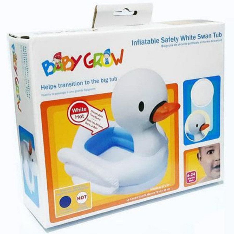 Baby Grow Inflatable Safety White Swan Tub Bebek Kolam Mandi Karet Anak Tempat Mandi Bayi Baru Lahir