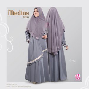 Jual YASMEERA   GAMIS MEDINA Grey Diskon