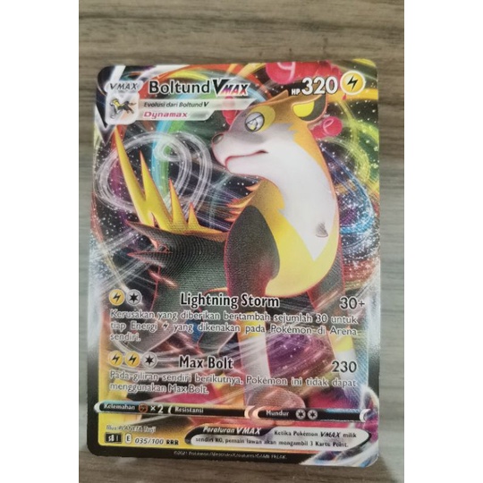 Pokémon card Vmax Boltund. kartu Pokémon vmax