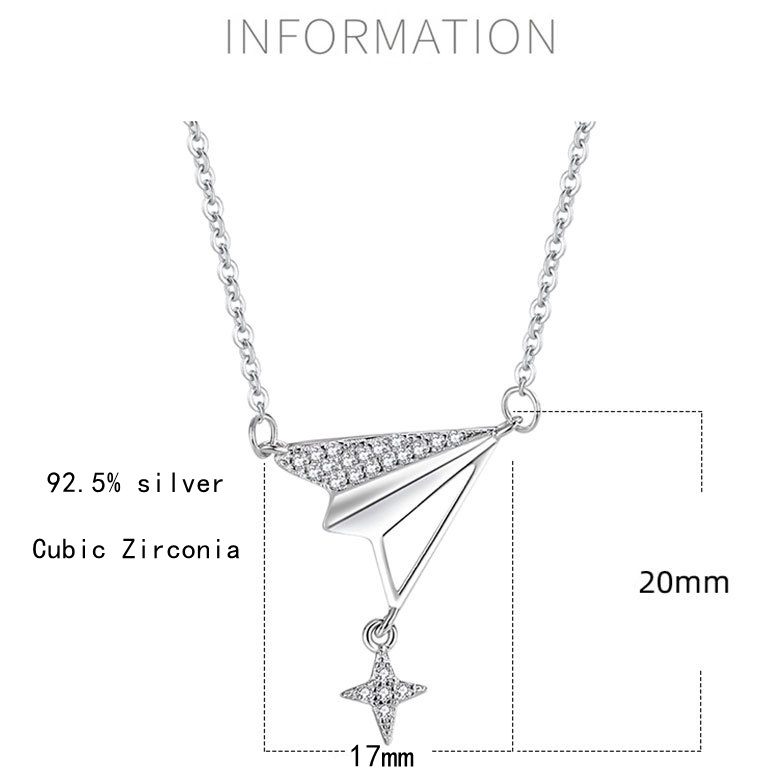 Kalung wanita silver-Paper Airplane kepribadian sederhana  necklace  Simple personality s925 Original Arctic Deer