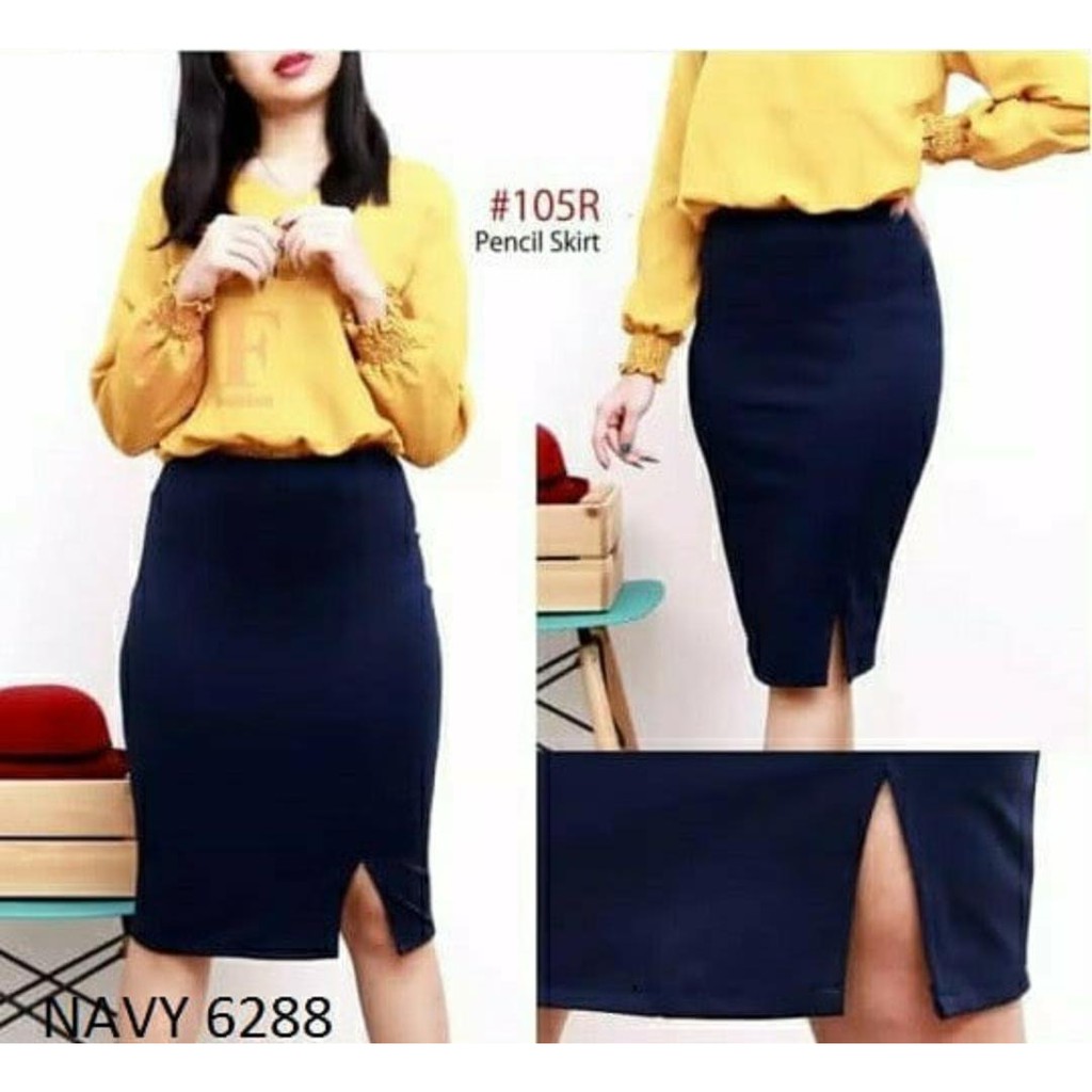 Rok Span Pendek Bahan Scuba / Pensil Skirt / Rok Midi Wanita