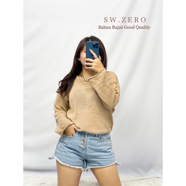 BAJU CEWEK ZERO ATASAN WANITA BLOUSE RAJUT KEKINIAN FASHION LENGAN PANJANG