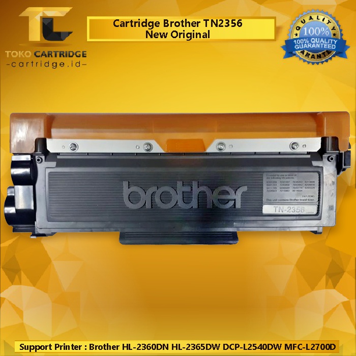 Cartridge Toner Original TN-2356 TN2356, Printer Brother HL-2360DN HL-2365DW DCP-L2540DW MFC-L2700D MFC-L2700DW MFC-L2740DW