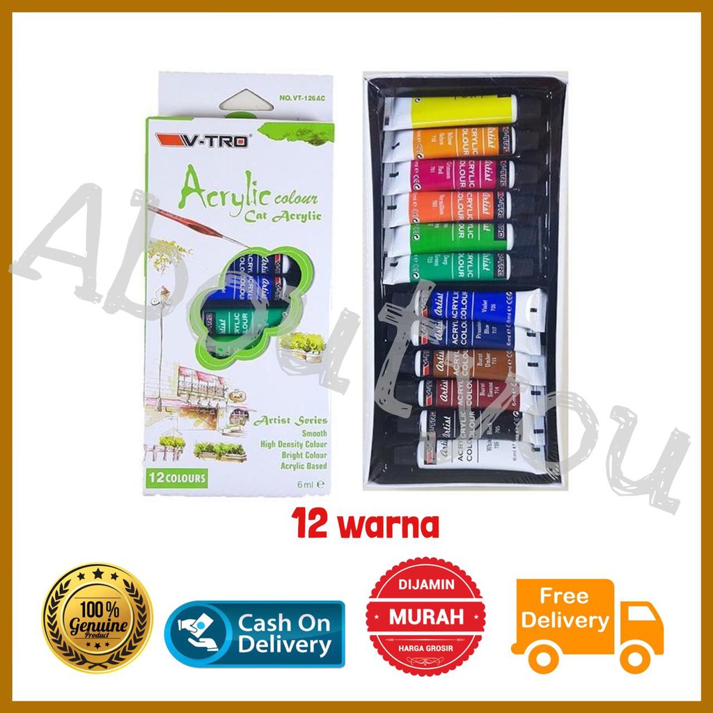 

Premium Set Acrylic CAT AKRILIK Set Lukis 12 warna Acrilic Paint Color