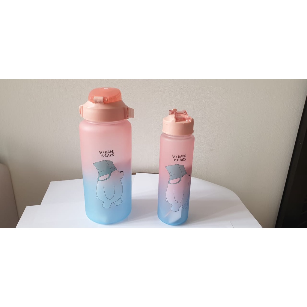 Botol Minum Couple Pasangan beranak Gradasi 2000 ml dan 800 ml Webabe Bear