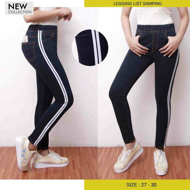 CELANA LEGGING JEANS STRETCH PREMIUM || LEGGING LIST SAMPING