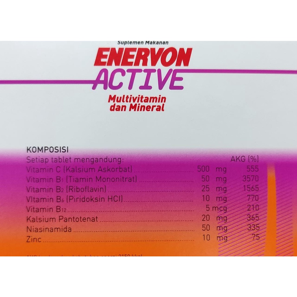 Enervon C Multivitamin / Enervon Active 4 Tablet / Imun Tubuh / Meningkatkan Stamina