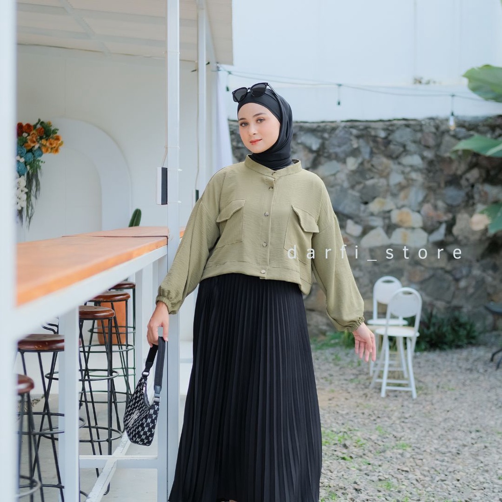 Rexa Blouse Crop Top - Ukuran S M L XL XXL 3XL 5L - Atasan Wanita Jumbo - Blouse Jumbo