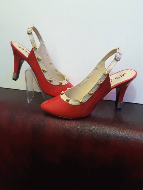 (COD) HIGH HEEL PIRAMID STOODE Kode pd307 merah (realpict geser)