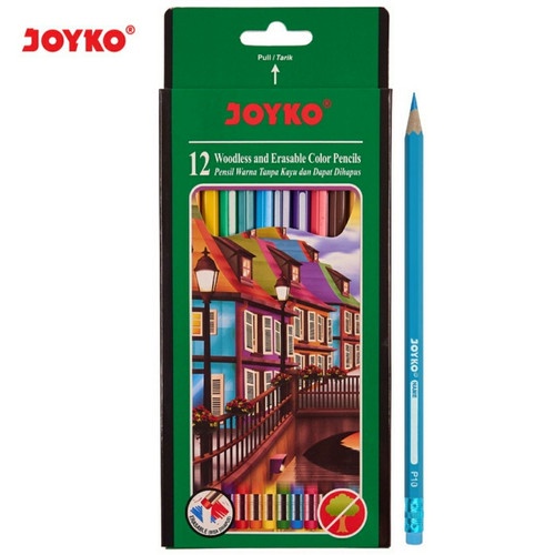 

Pensil Warna Joyko CP-109 Erasable dengan Penghapus Color Pencils ( 12 warna ) SNOOPIT - SATUAN
