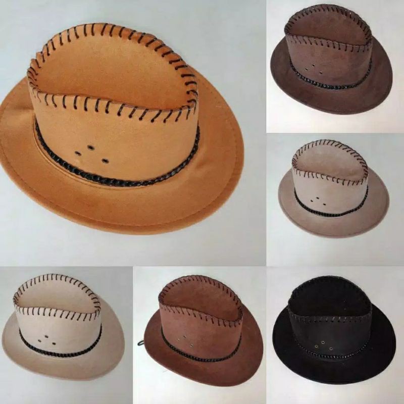 Topi koboy pria dewasa / Topi koboy kulit