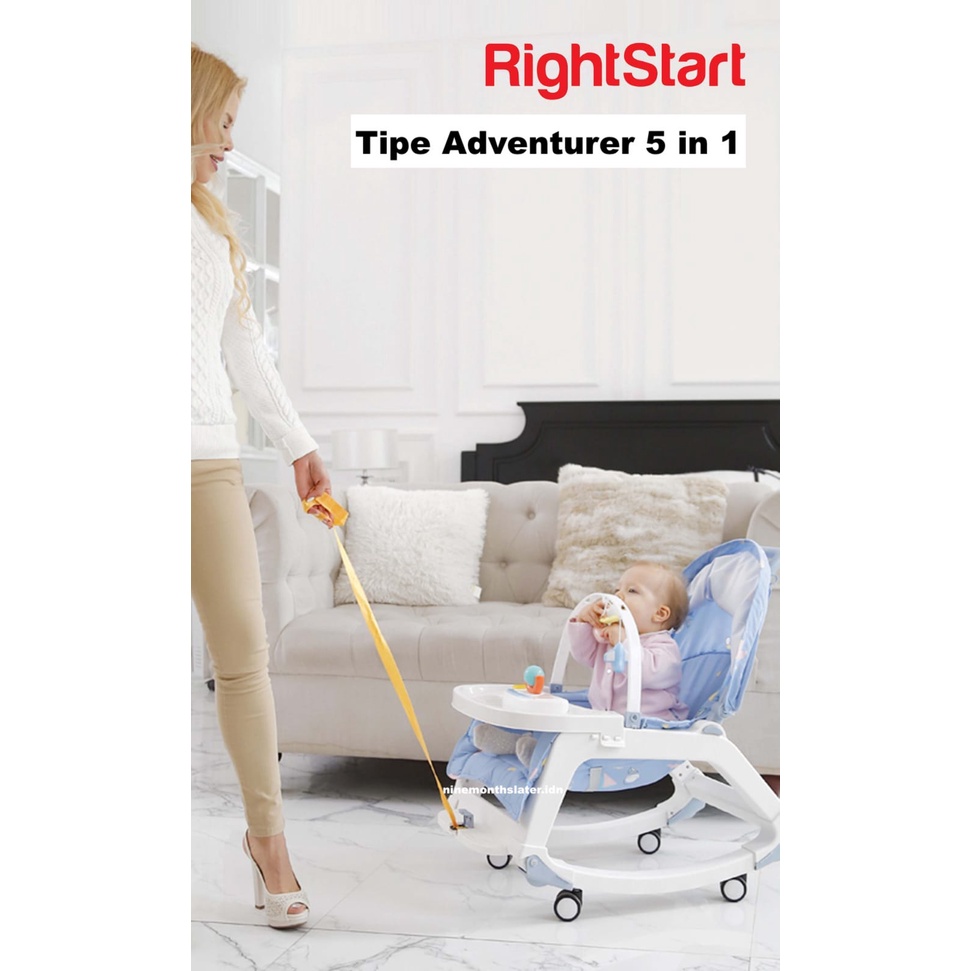 Right Start Bouncer TABLE &amp; Adventurer Newborn Toddler Portable Swing Ayunan Bayi 2 in 1 Goyang Rocker Baby Meja Makan