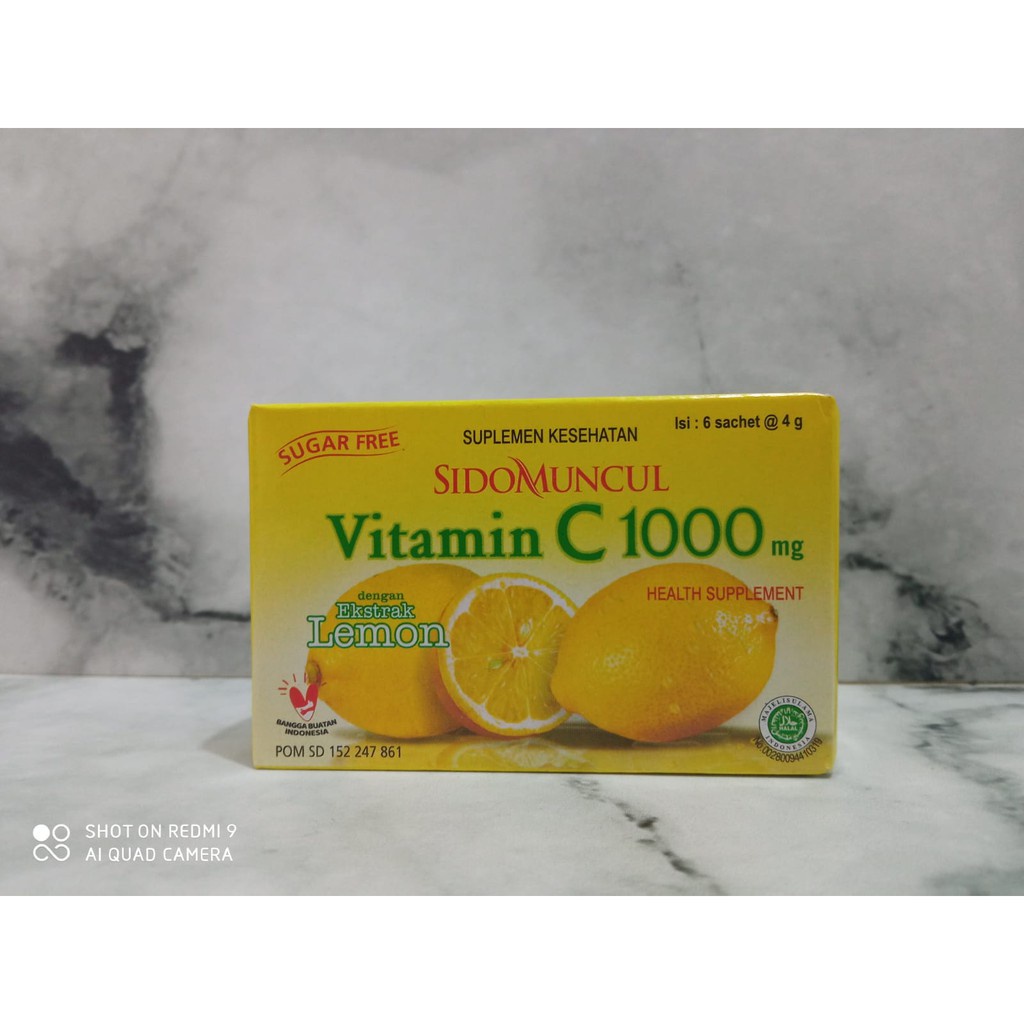 SIDOMUNCUL VITAMIN C 1000 Lemon Box dan Sachet