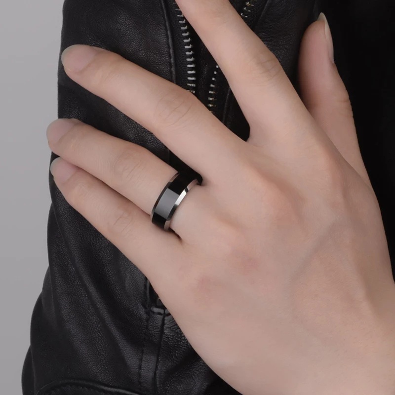 CINCIN TITANIUM POLOS HITAM UKURAN KECIL BESAR JUMBO SIZE 15 SAMPAI 22 / CINCIN ANTI KARAT ANTI LUNTUR / CINCIN PRIA WANITA ANAK COUPLE TUNANGAN / DUNIAGELANG.ID