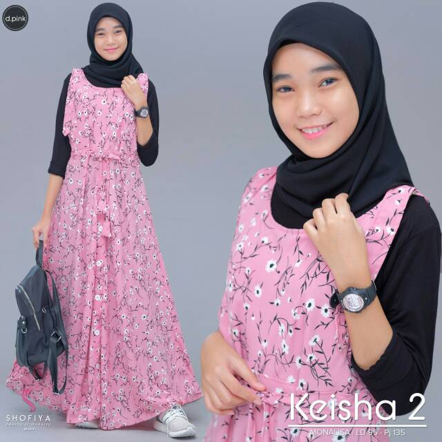 KEISHA 2 ORIGINAL BY SHOFIYA (Gamis set inner + outer) | GAMIS REMAJA