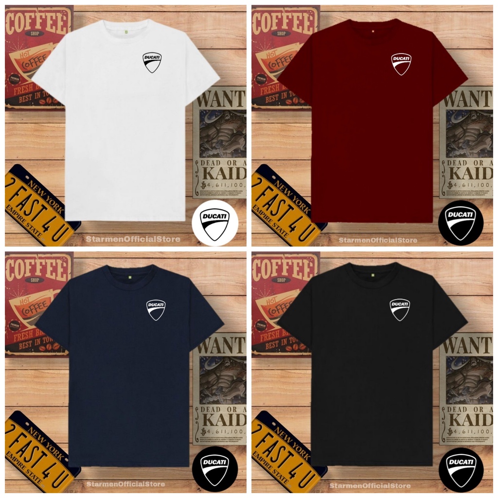 Kaos Distro Unisex DUCATI Katun Combed 30s / sablon polyflex /polyflex premium / Pakaian Pria Wanita Atasan Cowok Cewek /kaos kekinian / kaos viral / tshirt tumbrl tee basic /SIZE M , L , XL , XXL / kaus oblong oversize kaos murah best seller ready