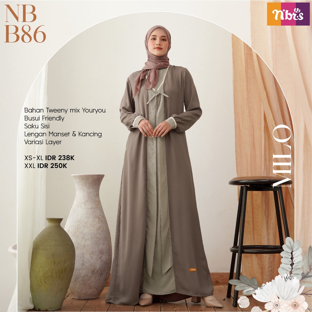 NIBRAS GAMIS NB B86 Bahan Tweeny mix Yoryou Dress Fashion Muslimah Modern by Nibras bisa COD