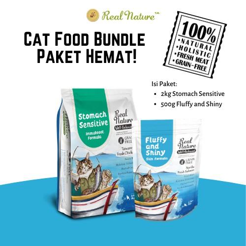 RealPower - Real Nature Makanan Kucing Paket Hemat (2.5kg) | Holistic &amp; Grain-Free Cat Food