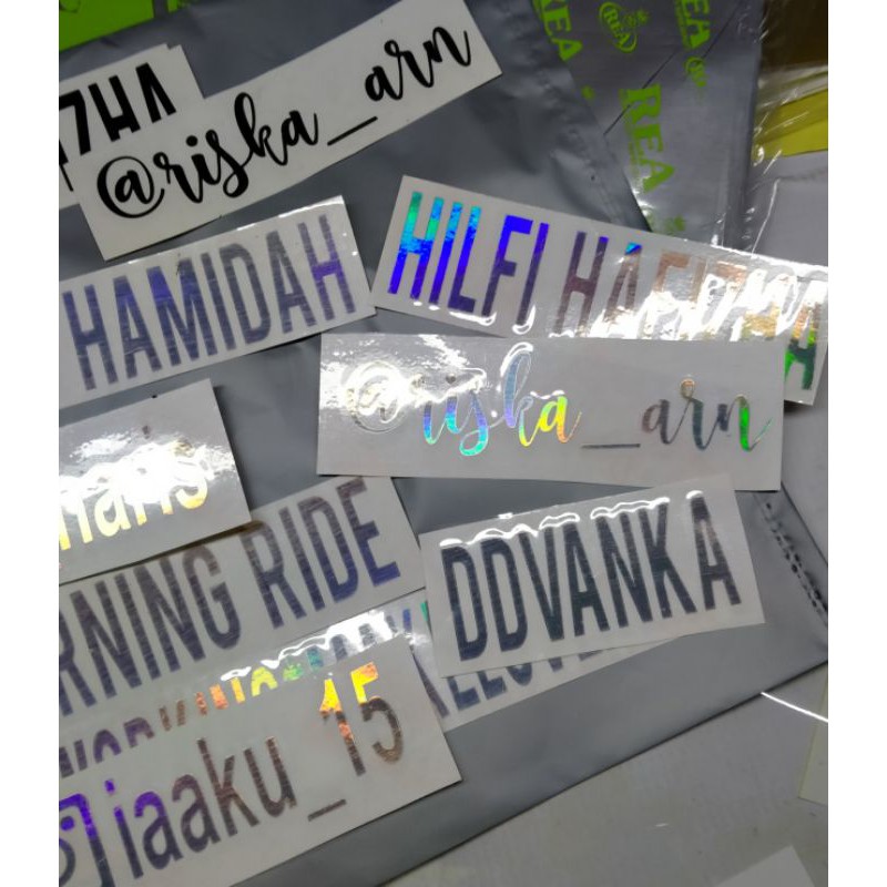 

Cutting sticker,sticker nama,sticker hologram