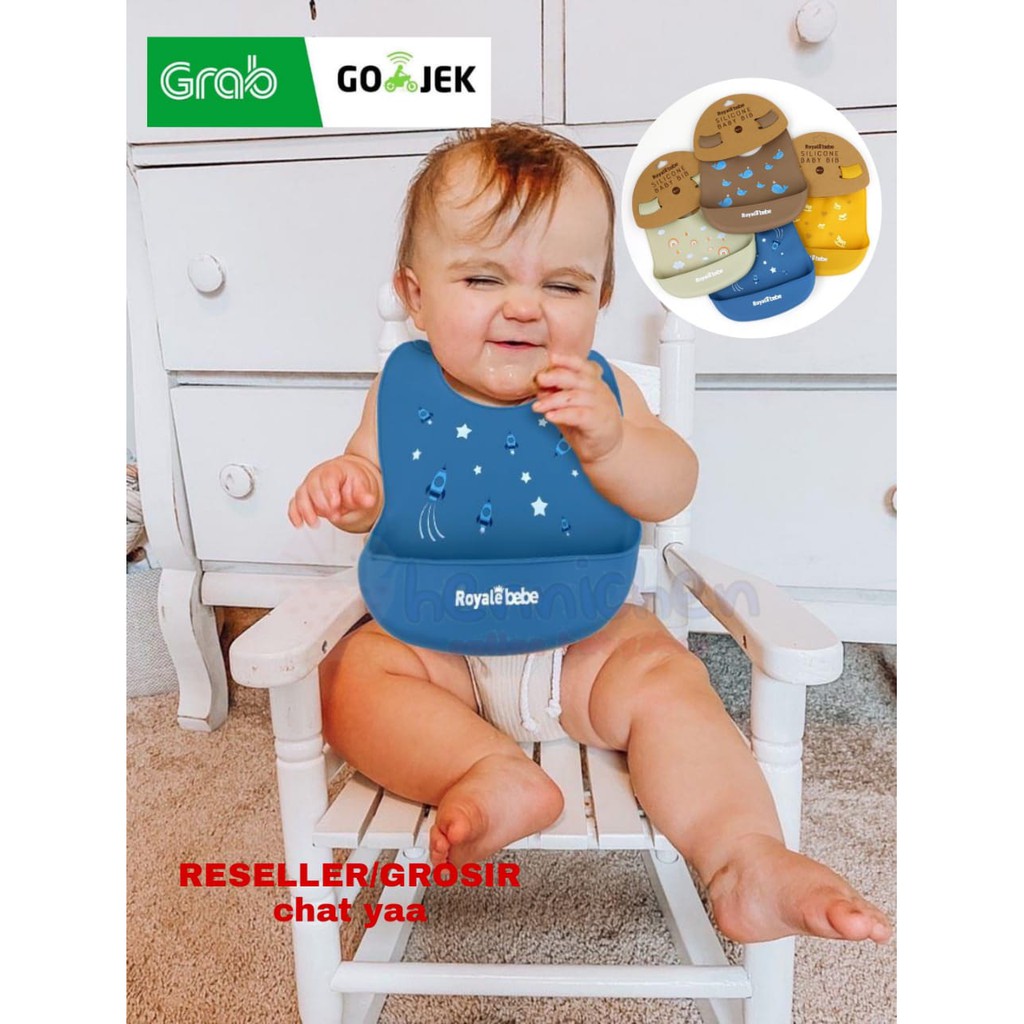 ROYALE BEBE BIB SILICONE SLABER SILIKON BAYI TATAKAN MAKAN BAYI