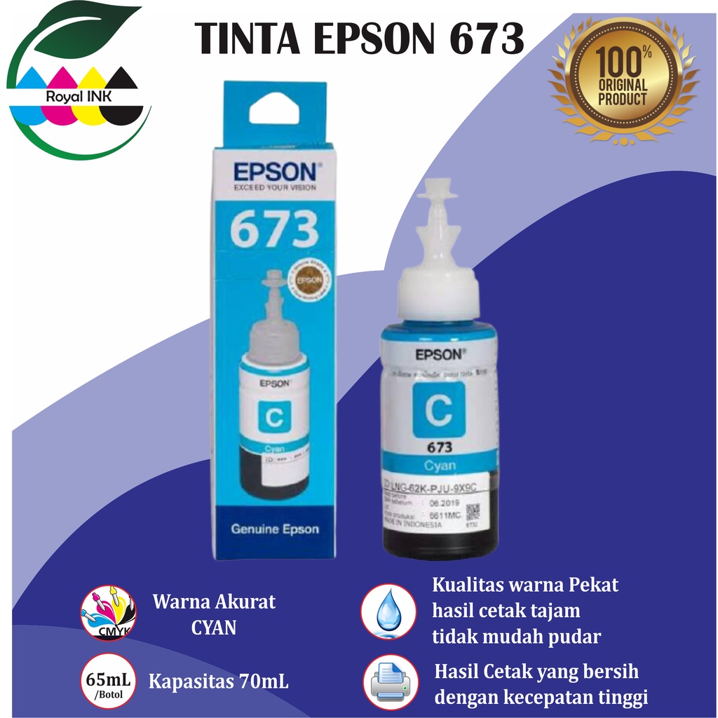 Tinta Epson 673 PREMIUM(COMPATIBLE)  FOR L800, L805, L805, L850, L1800 - Cartridge Tinta