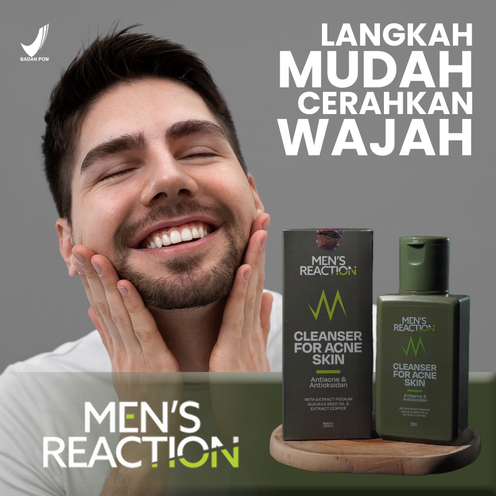 Sabun Jerawat MEN’S REACTION Acno Clean Liquid Anti Bakteri / PERAWATAN SABUN JERAWAT PUNGGUNG PRIA PENGHILANG BEKAS JERAWAT AMPUH DEWIDEWI BEAUTY