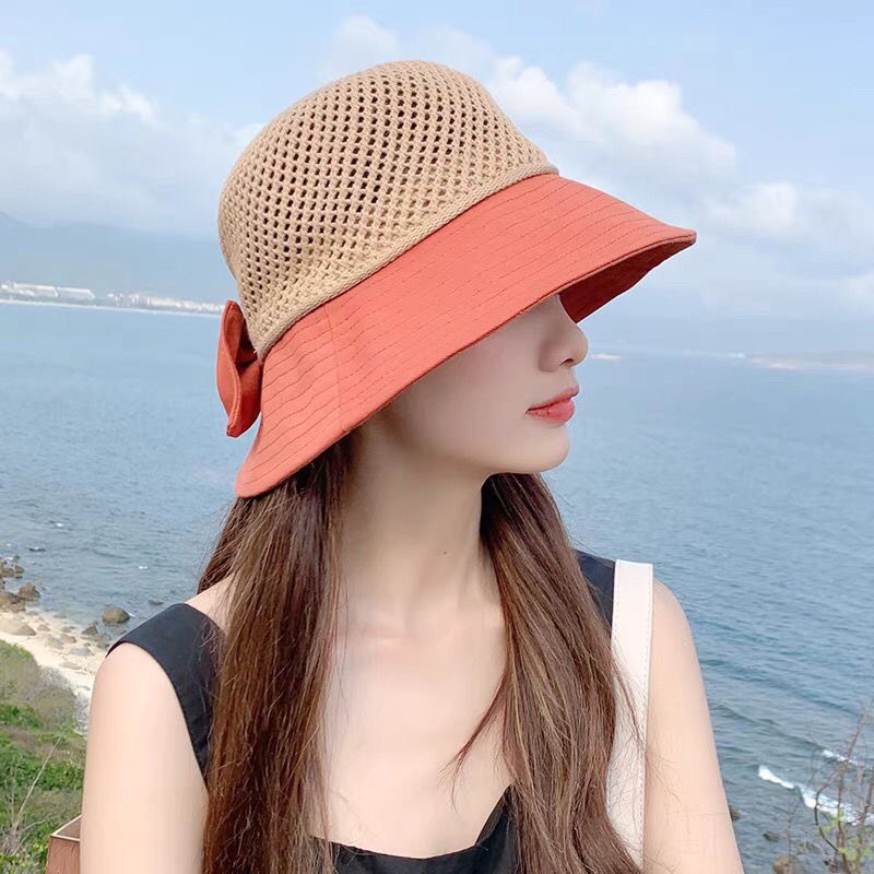 Topi Bucket Wanita Bahan Mesh Gaya Korea Untuk Musim Panas