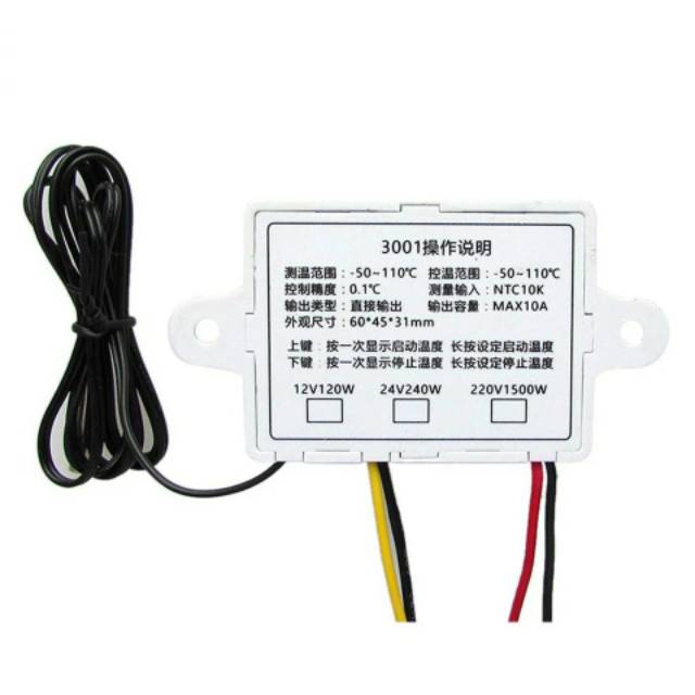 Thermostat Digital LED Temperature Controller XH-W3001 220V/12V Pemanas Pendingin Suhu Digital