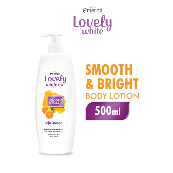 EMERON LOVELY Hand & Body Lotion Smooth Bright Botol 500ML