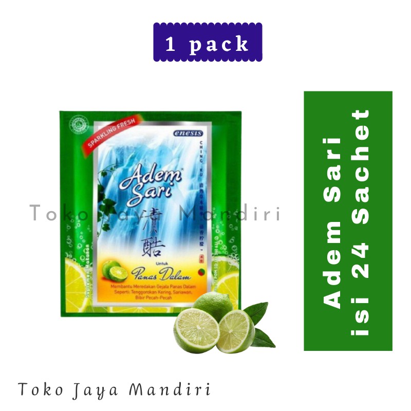 

Adem Sari Obat Panas Dalam / Sariawan 1 Pack Isi 24 Sachet