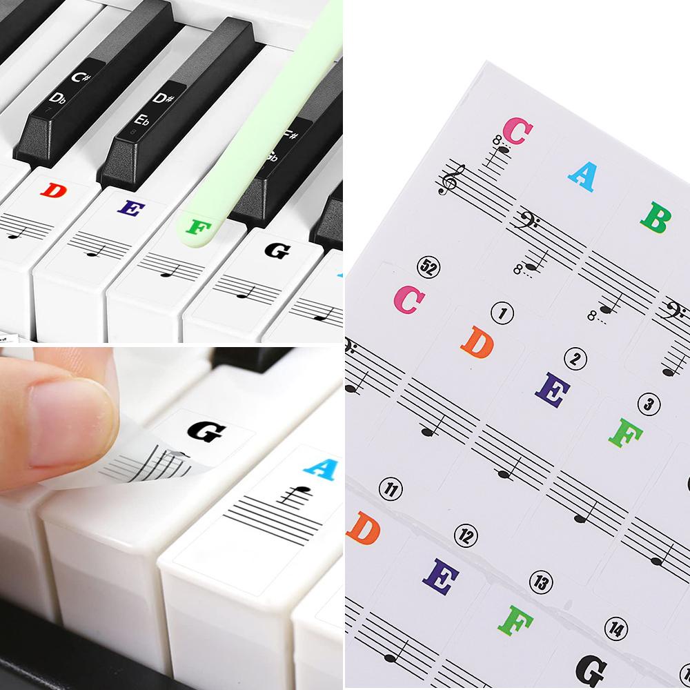 Stiker Keyboard Elektronik 88 / 61 / 54 / 49 Tombol Warna Putih