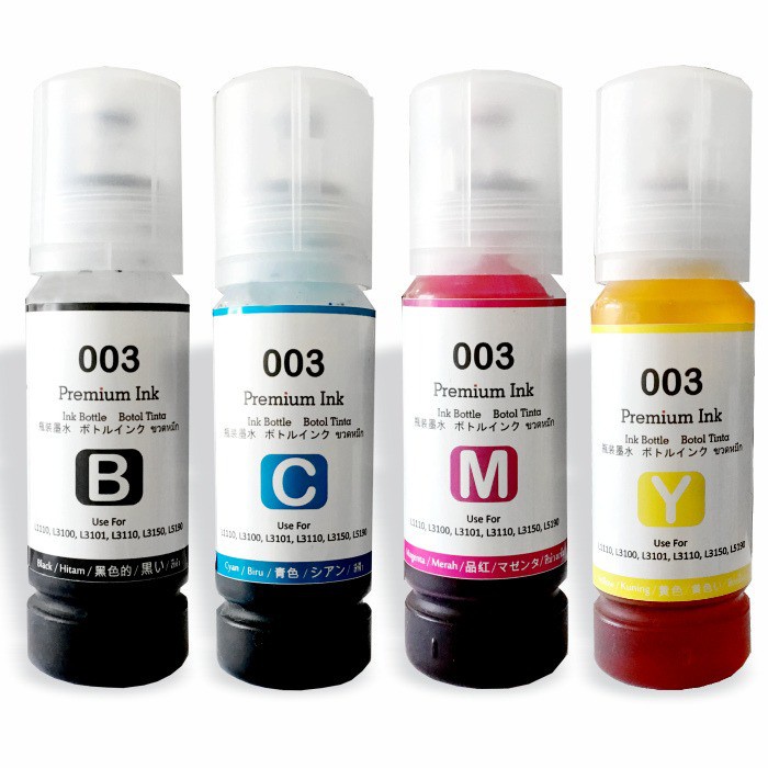 Epson Ink Bottle 003 Black Cyan Magenta Yellow