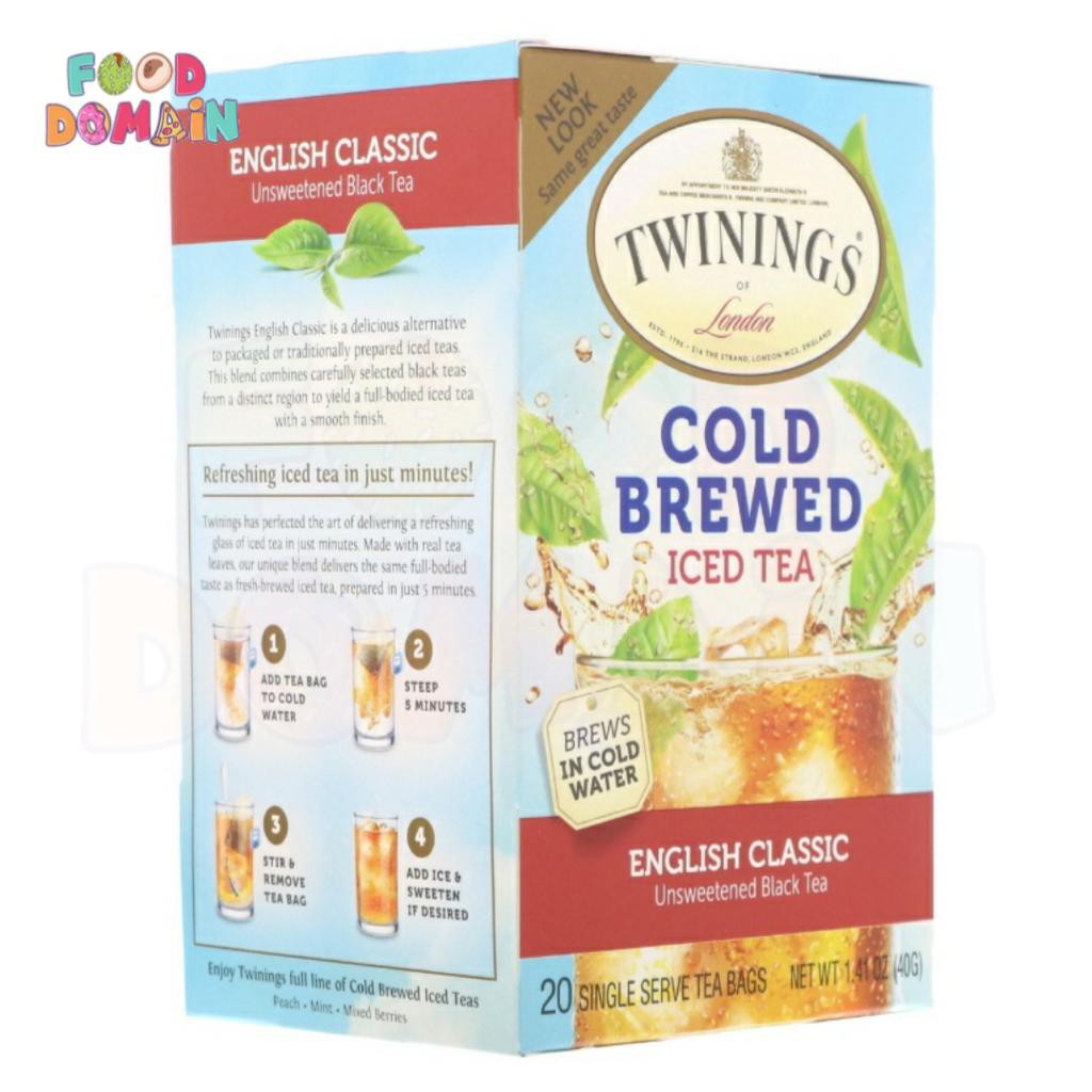 

Twinings Cold Brew Unsweetened Ice Tea English Classic 20 Tea Bags 40gr